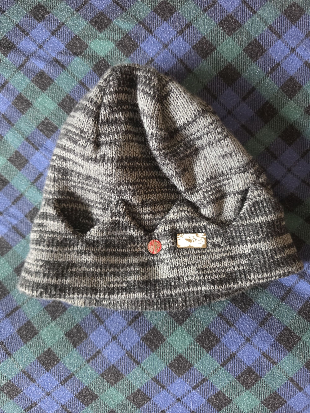 Riverdale Jughead Striped Knit Beanie in Gray and Black - Adult